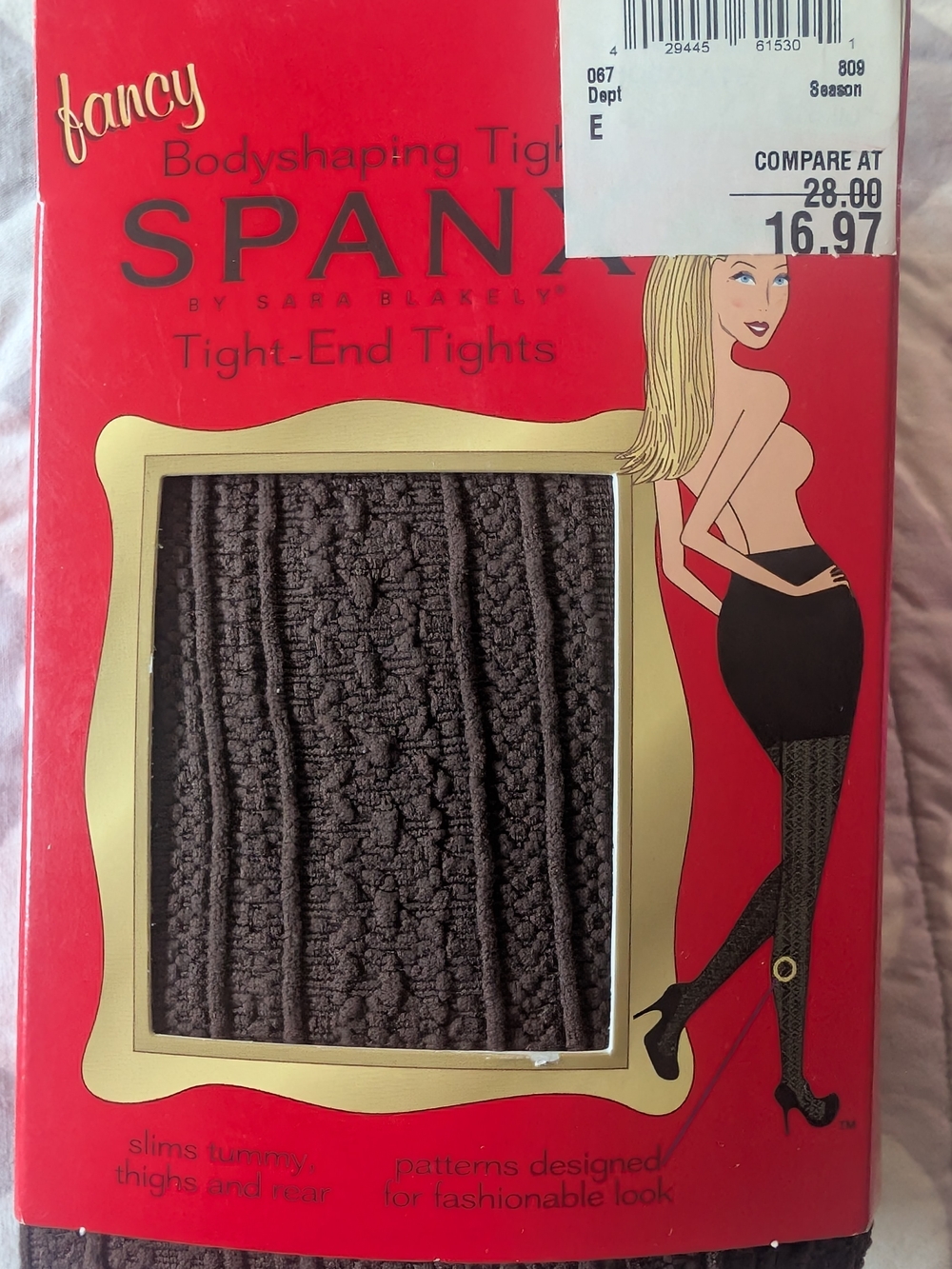 SPANX Bodyshaping Tight-End Tights - Dark Brown Patterned